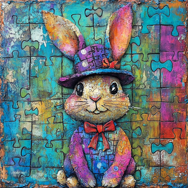 Easter Sign, Bunny in Hat,, DCO-12722, Sign For Wreath, 10x10
